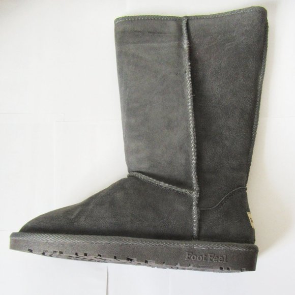 Women TPR Sole Winter Medium Boots Suede Upper in Gray SZ8 - Picture 2 of 3